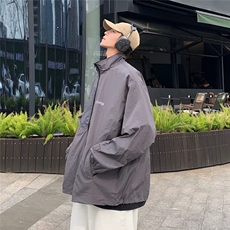 时尚新款慵懒风衣ins拉链字母数字气质标准青春流行春季潮流，男装夹克，星座716-4