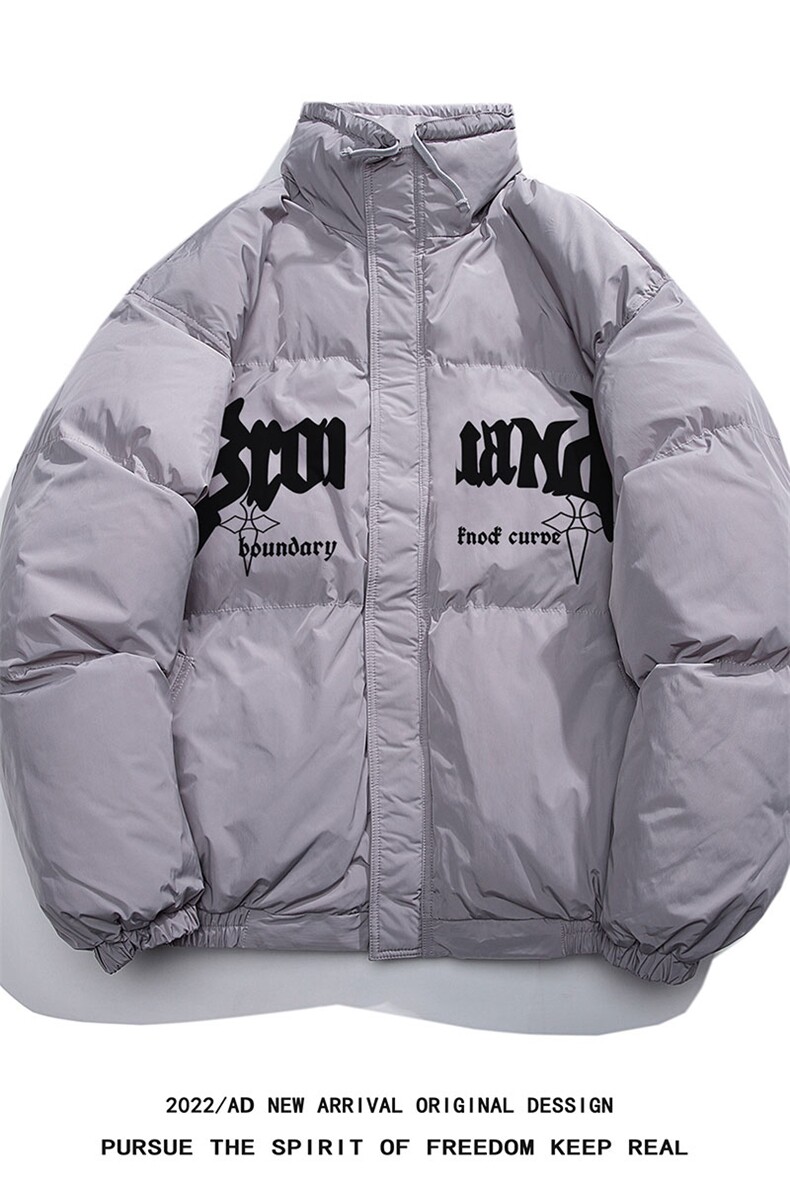 白底新款冬季时尚百搭印花情侣潮流加厚羽绒服外套YR224P195控258,男装羽绒服,电商A247