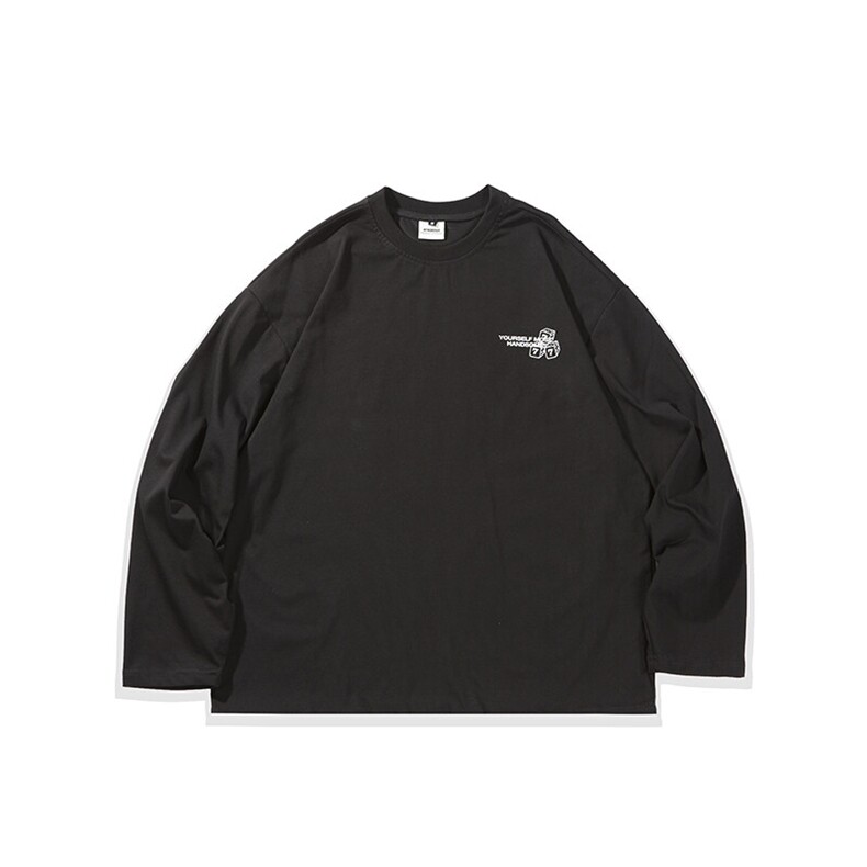 南夏乔装2025春季新款日系后背印花圆领T恤复古情侣百搭宽松卫衣，男装T恤，电商S006（B521）