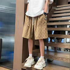 满印速干休闲短裤男夏季潮裤子高街宽松大码沙滩裤外穿运动五分裤，男装牛仔裤，星座218-1（原230）