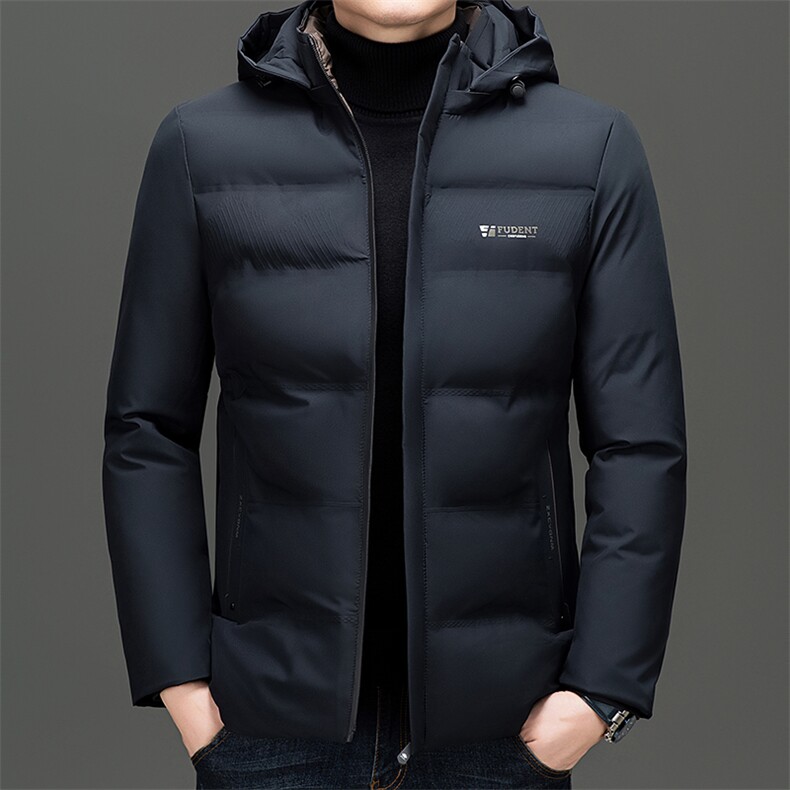男士冬季加厚羽绒服连帽时尚休闲上衣中青年短款百搭防寒保暖外套,男装羽绒服,电商B212（原钱塘6029）