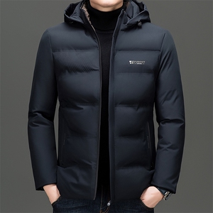 男士冬季加厚羽绒服连帽时尚休闲上衣中青年短款百搭防寒保暖外套图片