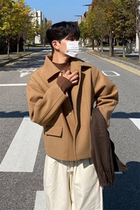 秋冬新款~短款呢子大衣男式休闲夹克外套毛呢716A-DY201-P118图片
