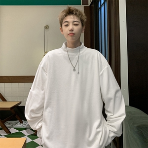 抖音得物品质260克精梳德绒保暖长袖T恤纯色半高领打底针织衫DR01图片