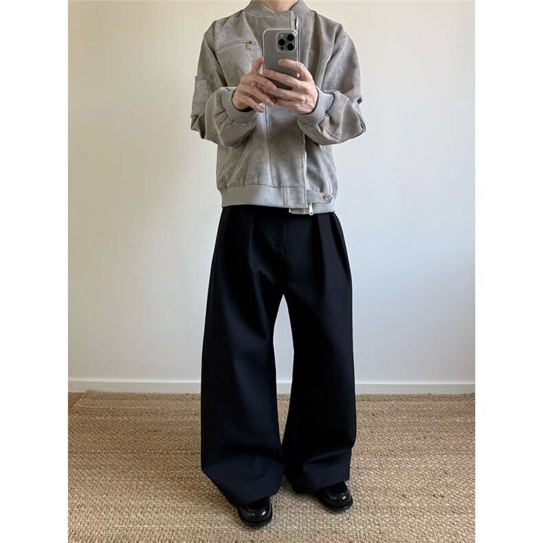 自家图~老钱风高品原版蛋白皮飞行员夹克外套W1366/P75,男装夹克,电商B350