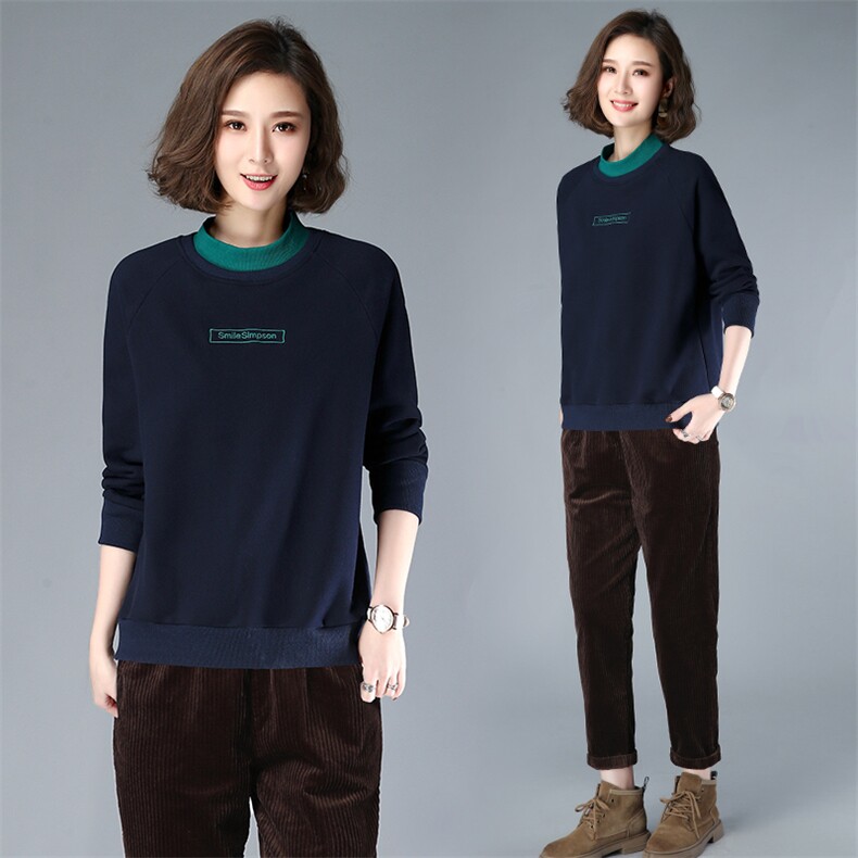 2003T两件套装女2022年秋春装新款休闲卫衣女上衣灯芯绒长裤女,女装套装/套裙,涵誉