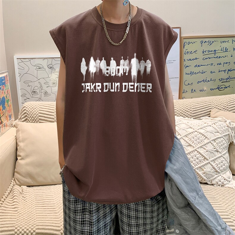 量大优供视频得物直播品质220克夏季纯棉背心无袖T恤WB110,男装T恤,电商A486