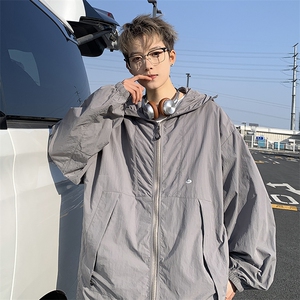 港风大码复古山系户外薄款男女连帽防晒服 XZ213-JKFS01-P55控78图片