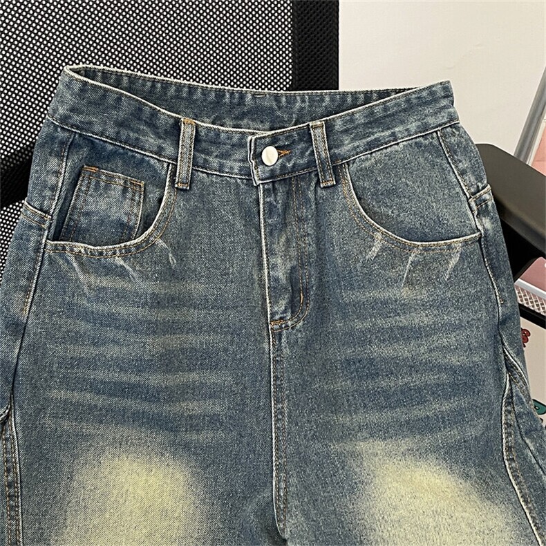 春秋美式复古水洗宽松直筒牛仔裤男潮牌香蕉阔腿裤子,男装牛仔裤,星座410-6（原星座1304-1）