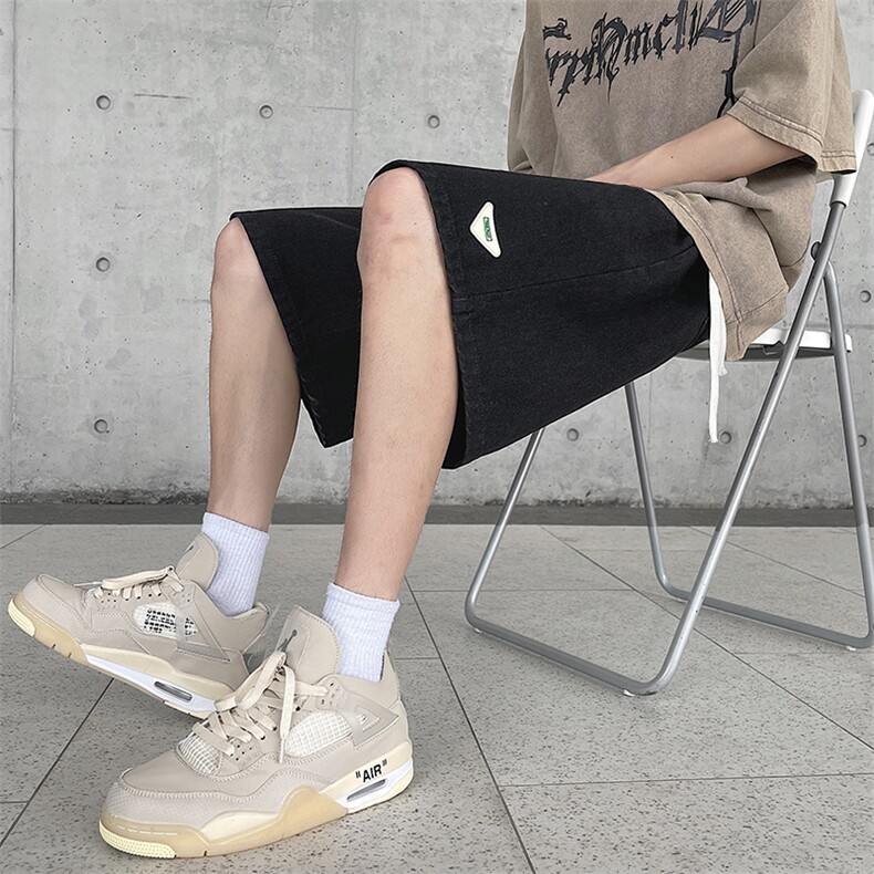 2024夏季新款抖音品质港风牛子贴标短裤男DK500-P38控价58，男装牛仔裤，星座914-6