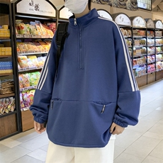 秋冬季加绒套头半拉链立领长袖卫衣韩版休闲潮牌夹克W2030-P38，男装卫衣，星座512-4