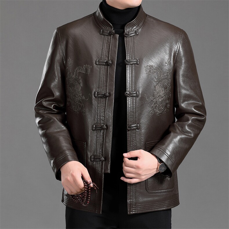 BAMJ-7002钱塘2002-2中年男士春秋季新款休闲商务夹克外套P117,男装皮衣,钱塘207-2