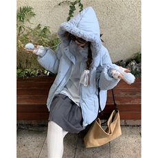 A565-P100羊羔毛拼接棉服短款2025冬新款韩版加厚外套，男装棉衣，星座911