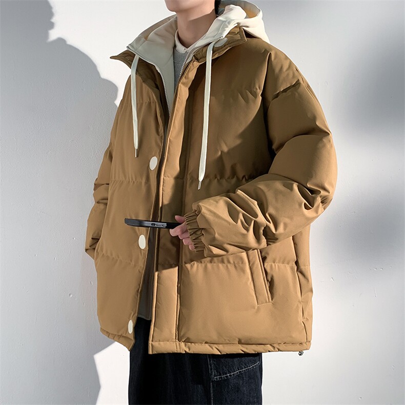 冬季青少年连帽假两件外套加绒加厚休闲简约棉衣棉服5303-P85,男装棉衣,电商B306