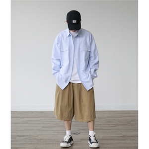 条纹长袖衬衫男春季美式cityboy休闲蓝色衬衣外套710-821-P50图片