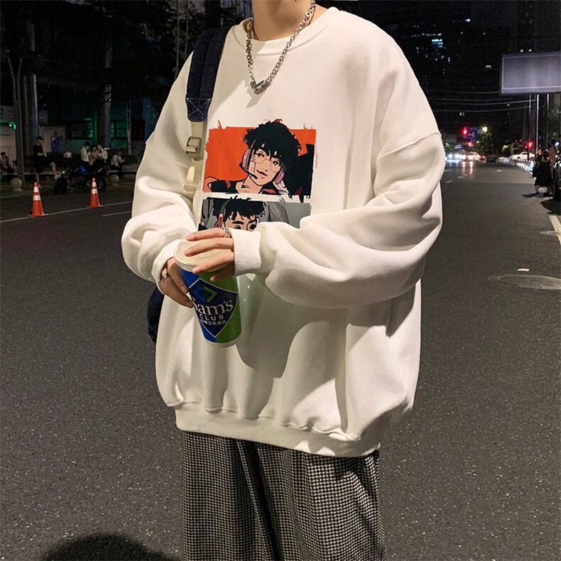 2023春秋季韩版宽松套头卫衣复古日系印花上衣W4870-P26,男装卫衣,星座512-2
