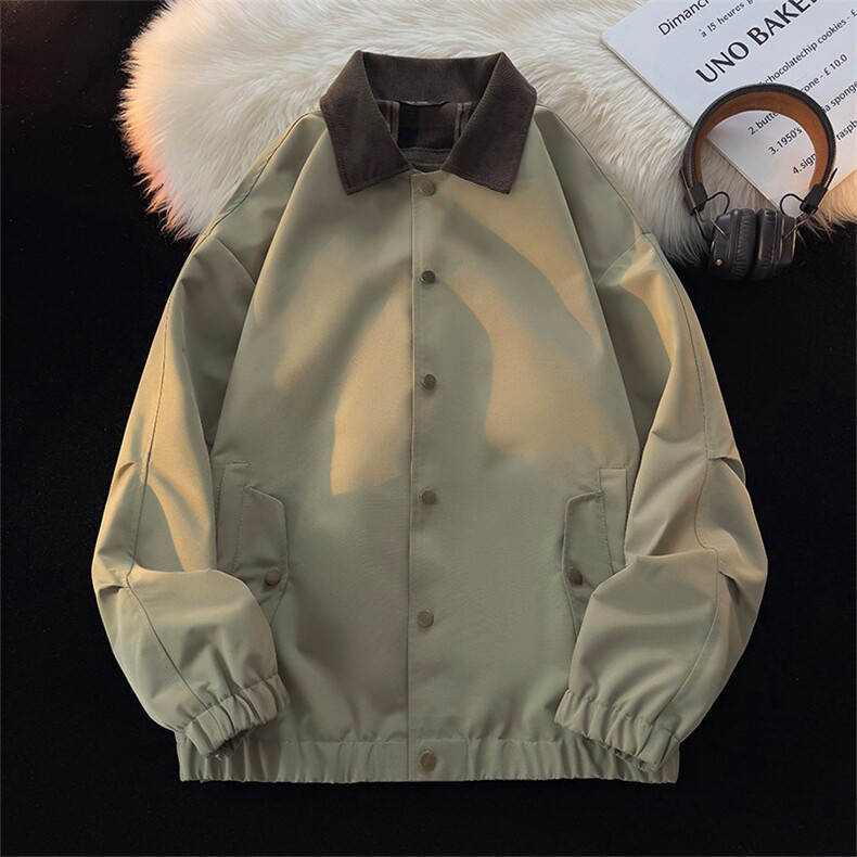 男士外套春秋季休闲潮牌翻领男2026新款撞色夹克上衣薄HS8522-P70，男装夹克，星座1206（原A206）