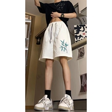 新中式高街ins小众竹叶hiphop五分休闲短裤运动裤货号DK2419P25，男装休闲裤，电商A063