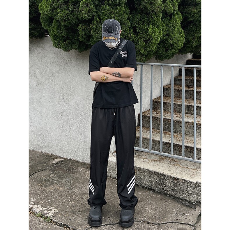 B221 美式ins街头hiphop休闲情侣宽松运动裤子 LK23117-P60 控78图片