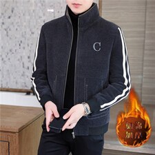 秋冬精品立领毛呢大衣短款刺绣商务休闲夹克外套男A08P140控228，男装毛呢大衣，电商B226