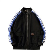 2021马切达大码秋季新日系潮牌男棒球领条纹宽松夹克J956-P75，男装夹克，电商A001