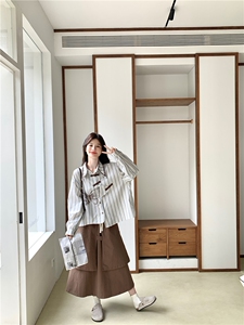 大货已出 刺绣条纹衬衫+不规则半身裙套装5765-P185K268图片