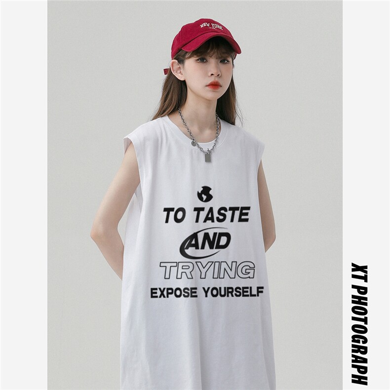 中性风23夏季时尚百搭宽松圆领字母印花纯棉短袖T恤DT507P30控48,男装T恤,A247A