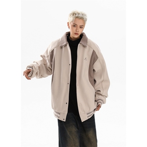 秋季新款港风日系拼色宽松翻领夹克外套男 XZ213-JK9911-P90控108图片