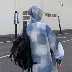 夏季潮牌外搭休闲防晒衣男港风宽松袖子薄款夹克上衣，男装夹克，星座410-7