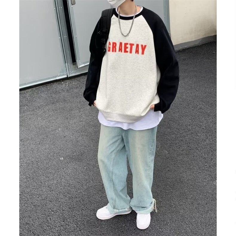 潮流青春流行文艺卫衣圆领新款纯色2023休闲衣服W5062P38,男装卫衣,星座1116-2