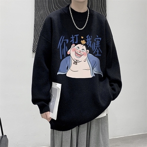 半高领毛衣男大码胖子针织衫毛线衣 M18437-P45 加绒款-P65图片