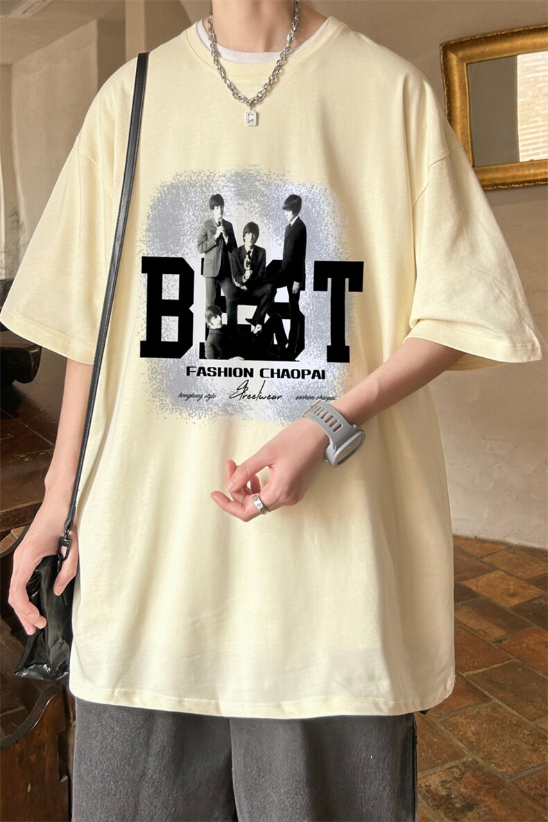 ！2024夏季新款男士纯棉短袖T恤宽松潮流半袖体恤T2303P25,男装T恤,电商B220