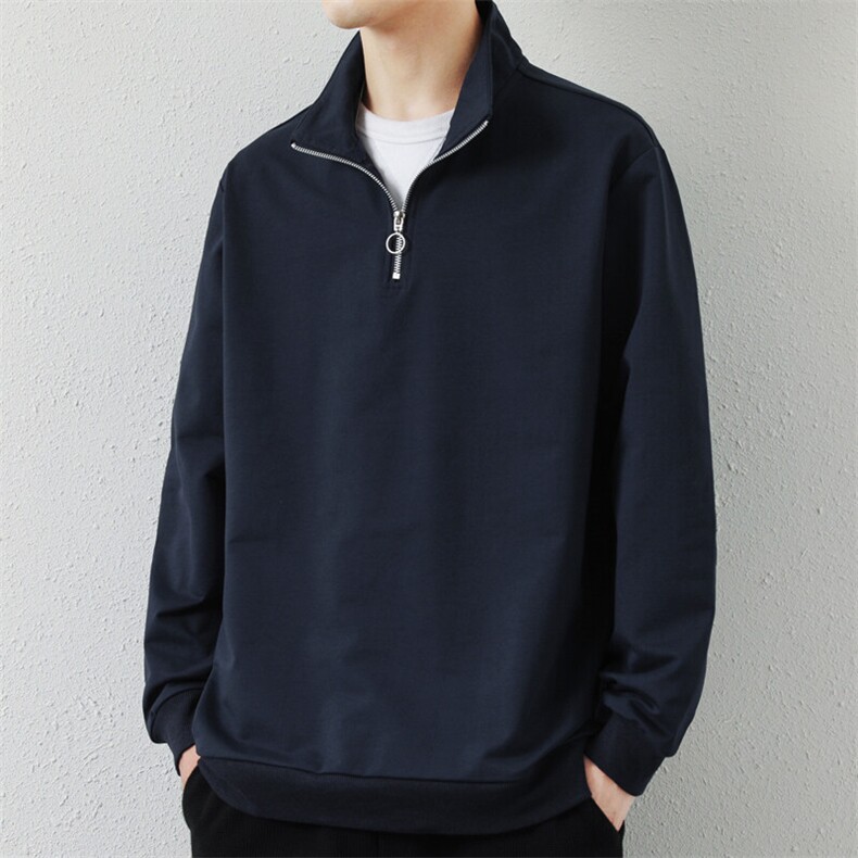 高品质日系翻领拼接长袖POLO衫男士潮款百搭卫衣男PL03-P46,男装卫衣,星座1204