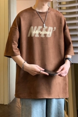 DX510P30港风重磅麂皮绒短袖美式高街t恤男大码半袖男，男装T恤，星座1204-3