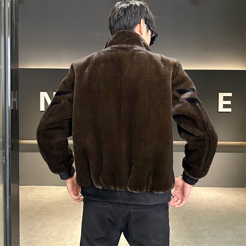 冬季男士时尚加厚仿皮草保暖爸爸装商务夹克外套ZX8960-P245,男装夹克,星座1105-3