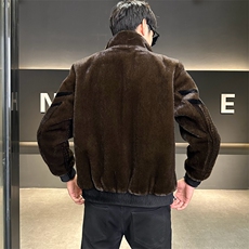 冬季男士时尚加厚仿皮草保暖爸爸装商务夹克外套ZX8960-P245，男装夹克，星座1105-3