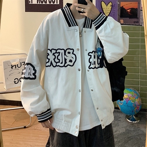 秋冬新品宽松运动风拼色棒球服班服拼色夹克外套男装 W1569-P50图片