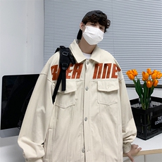 复古贴布绣字母夹克外套男早秋美式潮牌宽松上衣JK027-P60，男装夹克，星座308B-1