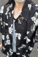 2025夏季新款港风夏威夷冰丝沙滩衬衫印花短袖CS307-P30，男装T恤，星座301C-5