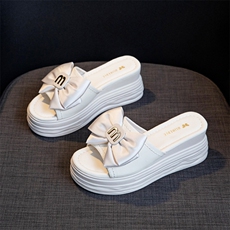 厚底坡跟拖鞋女夏外穿2024新款高级感外出百搭时尚松糕一字凉拖鞋，女鞋拖鞋，电商A223