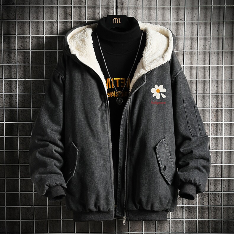 NM53059-P140牛仔外套男大码加厚加绒衣男羊羔毛服男,男装棉衣,电商A040A