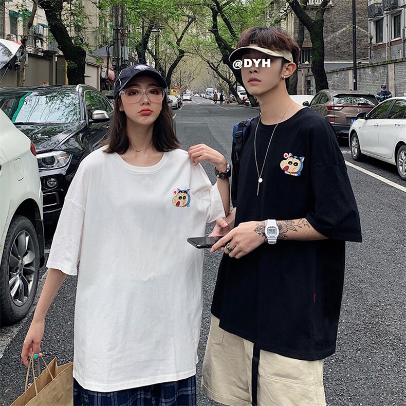 2021夏装新款情侣装卡通印花短袖T恤宽松上衣半袖D91男类，男装T恤，电商A335-1（原A458）