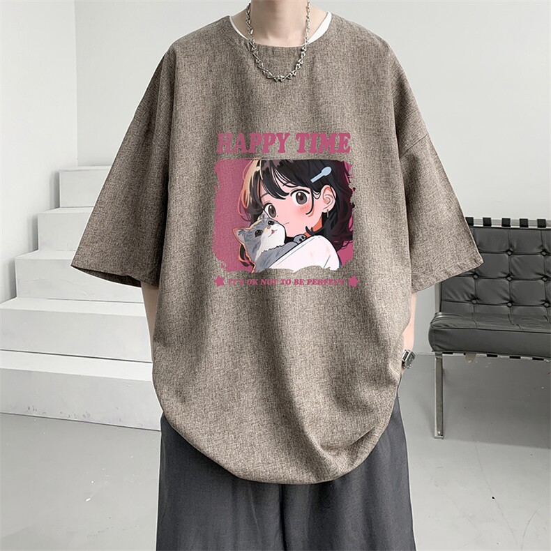 风复古亚麻短袖男棉麻t恤男半袖ZT71353-P35,男装T恤,电商A040