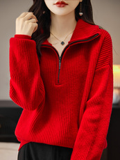 2025年秋季时尚的通勤简约休闲羊毛衫，女装羊毛衫，锦弘羊绒