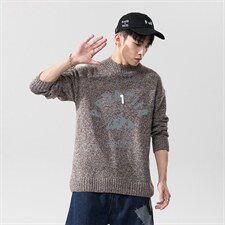 2023秋冬新大码男无影墙字母雪山印花已注册毛衣针织衫MY29-P45，男装针织衫/毛衣，电商A082