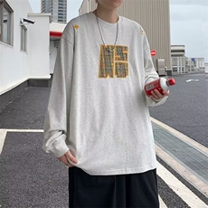 新款潮牌情侣美式复古宽松圆领卫衣T恤男女春秋款，男装T恤，星座410-6（原星座1304-1）