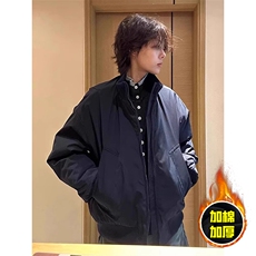 现货冬季美拉德立领飞行夹克廓形高街棒球服加棉加厚棉衣外套，男装夹克，电商A486-1