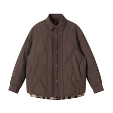 2025冬季新款翻领衬衫假两件羽绒服男潮牌百搭保暖羽绒服外套，男装衬衫，电商A234