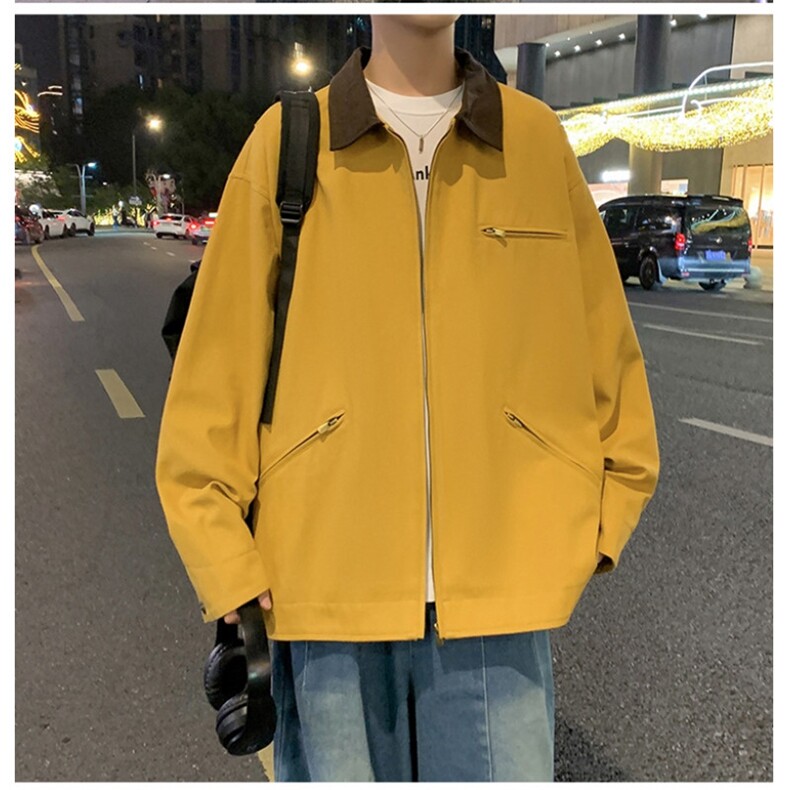 夜景水洗纯棉面料翻领夹克男士外套 光板二开 jk1183 特p78图片
