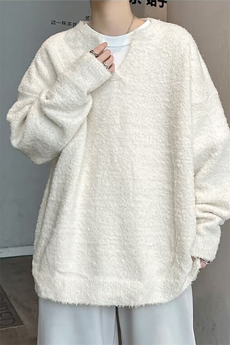 休闲慵懒软糯线衣男秋冬新款高级感针织衫v领毛衣-A1820TP55控88,男装针织衫/毛衣,电商B241